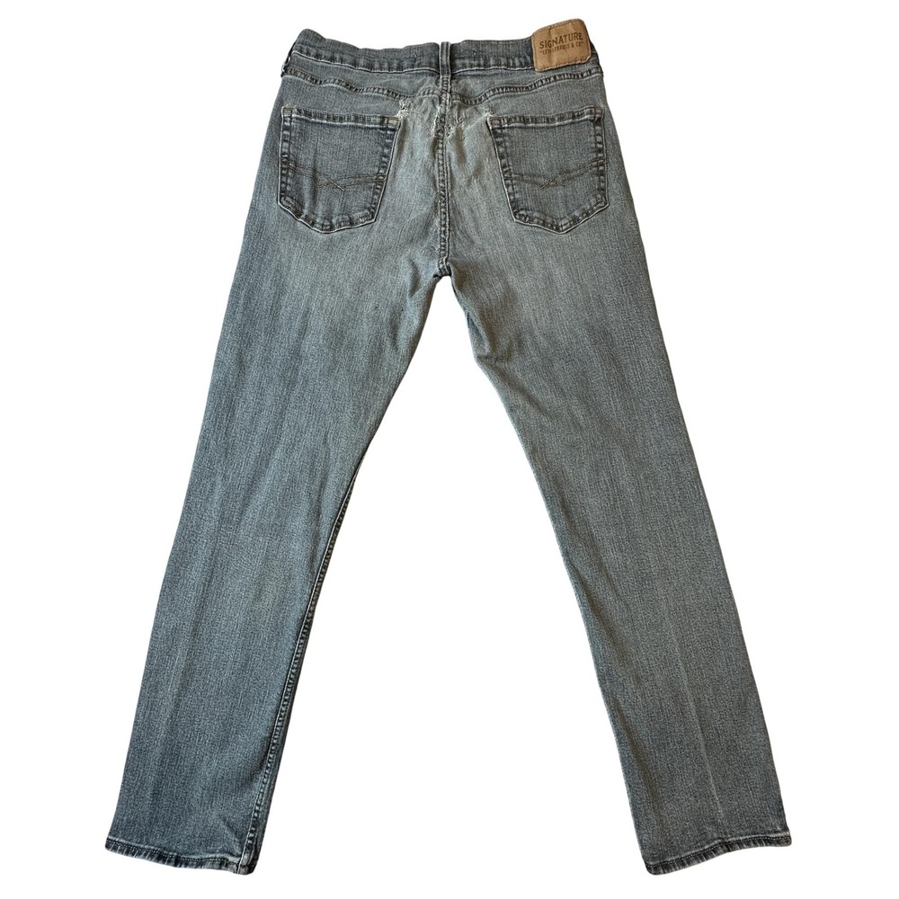 Signature by Levi Strauss & Co Jeans Mens 31x29 Gray SS1 Straight Stretch Denim